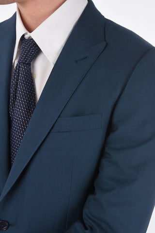 ZZEGNA silk and wool side vents peak lapel 2-button suit drop 8R