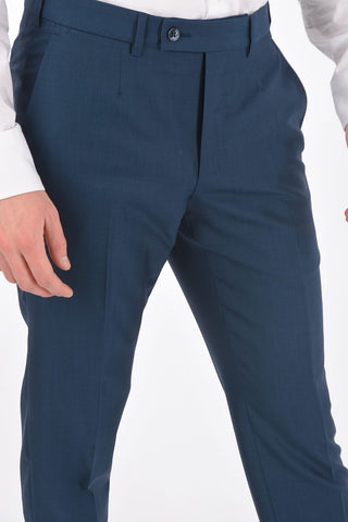 ZZEGNA silk and wool side vents peak lapel 2-button suit drop 8R