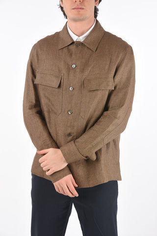 EZ LUXURY flax shirt with breast pockets