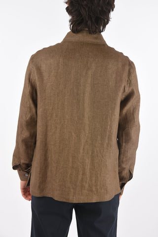 EZ LUXURY flax shirt with breast pockets