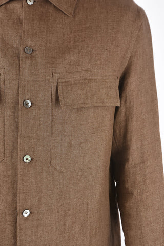 EZ LUXURY flax shirt with breast pockets