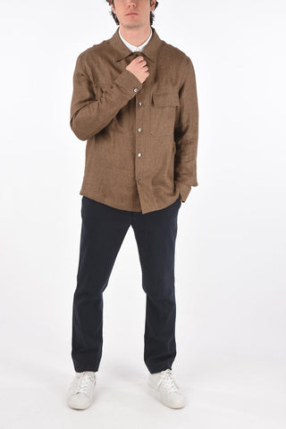 EZ LUXURY flax shirt with breast pockets