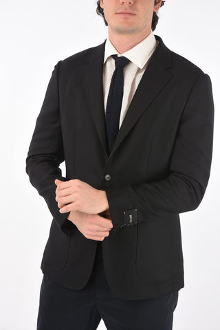 ZZEGNA merino wool side vents notch lapel 2-button blazer