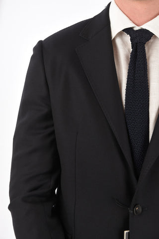 ZZEGNA merino wool side vents notch lapel 2-button blazer