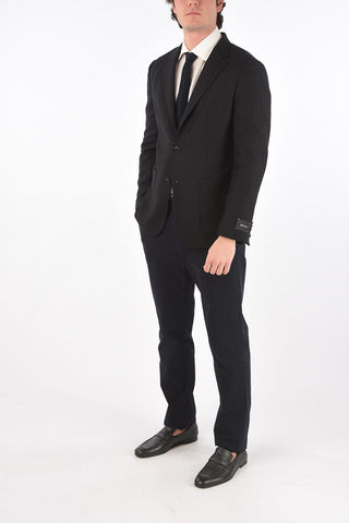 ZZEGNA merino wool side vents notch lapel 2-button blazer