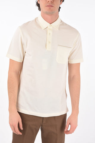 EZ LUXURY polo 3 bottoni in cotone piquè con taschino
