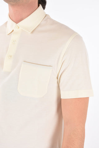 EZ LUXURY polo 3 bottoni in cotone piquè con taschino
