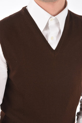 Gilet in Lana Merino con Collo a V