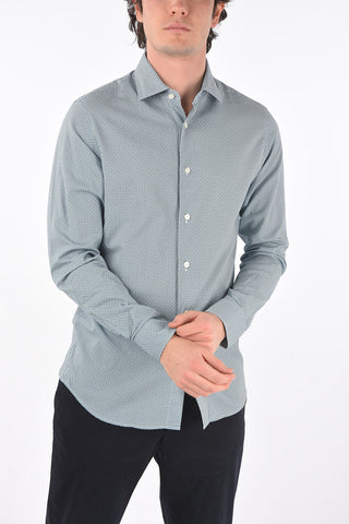 ZZEGNA camicia motivo geometrico slim fit 