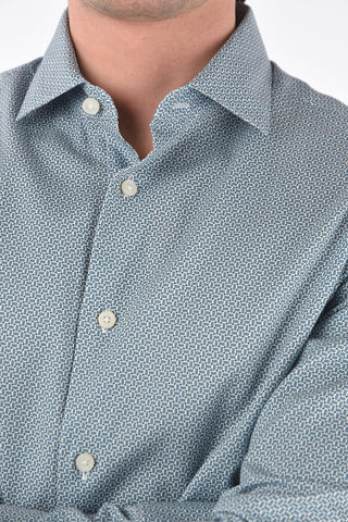 ZZEGNA camicia motivo geometrico slim fit 