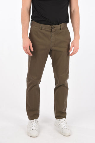 ZZEGNA pantaloni in cotone stretch con passanti
