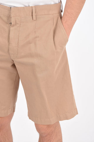EZ LUXURY cotton and linen single pleat shorts