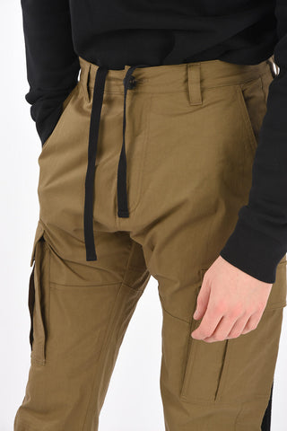 Pantaloni Cargo in Cotone Stretch con Coulisse