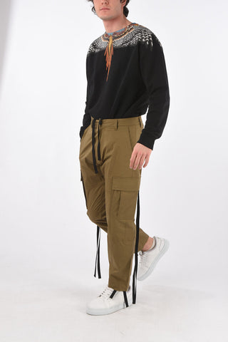 Pantaloni Cargo in Cotone Stretch con Coulisse