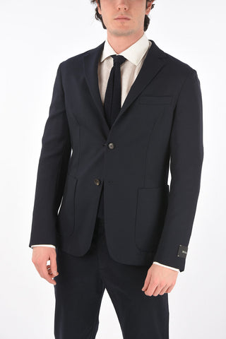 ZZEGNA wool side vents notch lapel 2-button blazer