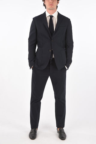 ZZEGNA wool side vents notch lapel 2-button blazer