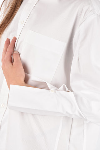UPCYCLED Oversized Cotton Shirt with Breast-pocket