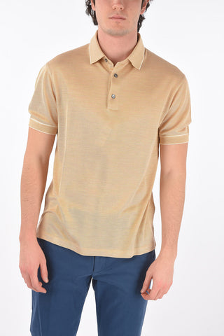 EZ LUXURY polo 3 bottoni in seta