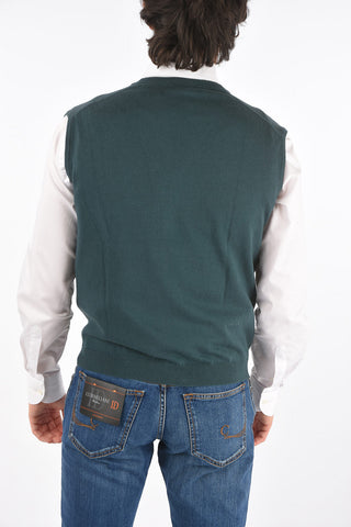 Gilet in Misto Cashmere con Abbottonatura Frontale