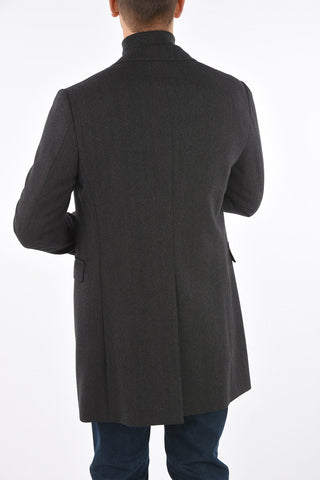 Virgin Wool and Cashmere Herringbone Coat