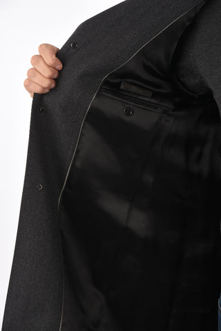 Virgin Wool and Cashmere Herringbone Coat