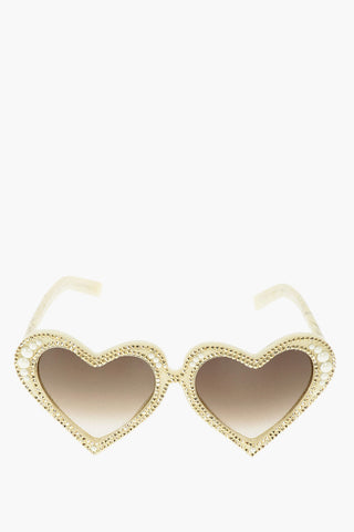occhiali da sole montatura a cuore con strass