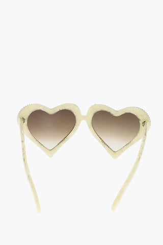 occhiali da sole montatura a cuore con strass