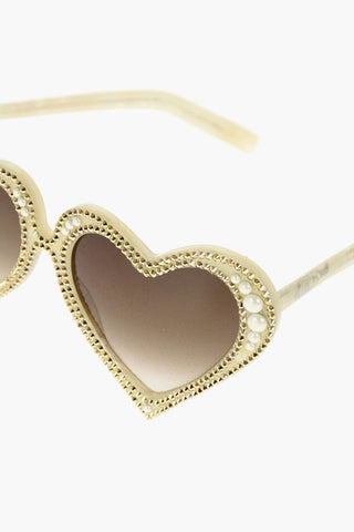 occhiali da sole montatura a cuore con strass