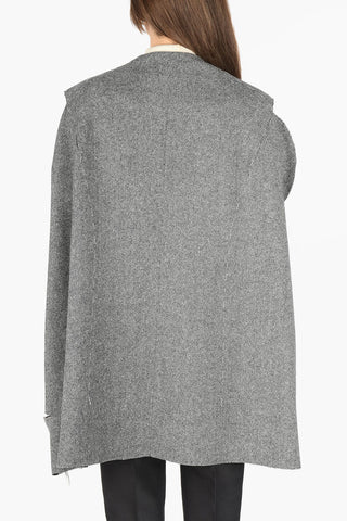 MM0 plain herringbone double-breasted cape