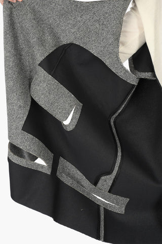 MM0 plain herringbone double-breasted cape