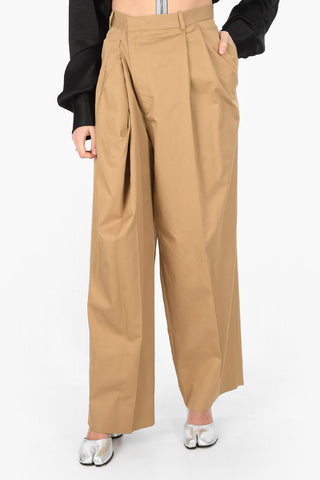 MM1 cotton high waist double pleat pants