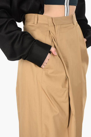 MM1 cotton high waist double pleat pants