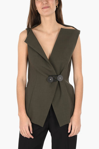 MM6 Gilet wrap in misto lana