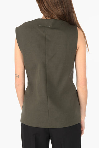 MM6 Gilet wrap in misto lana