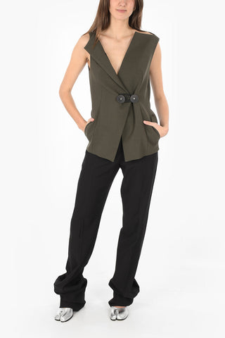 MM6 Gilet wrap in misto lana