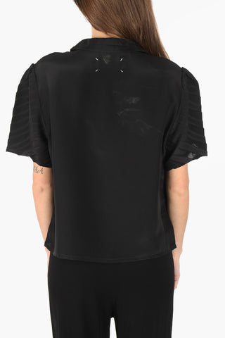 MM0 silk pleated shirt