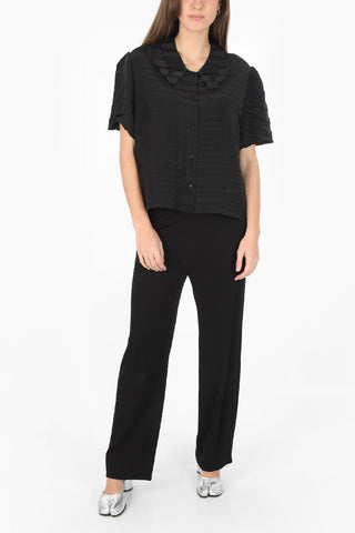 MM0 silk pleated shirt