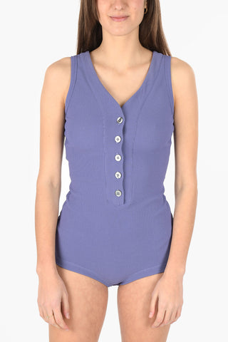 MM1 stretch ribbed v-neck bodysuit