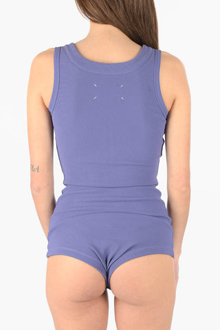 MM1 stretch ribbed v-neck bodysuit