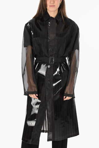 MM0 Accordion sheer raincoat with belt