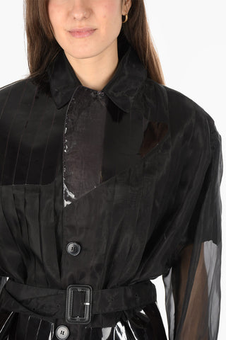 MM0 Accordion sheer raincoat with belt