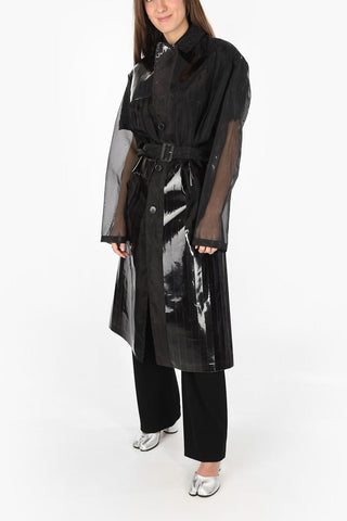 MM0 Accordion sheer raincoat with belt