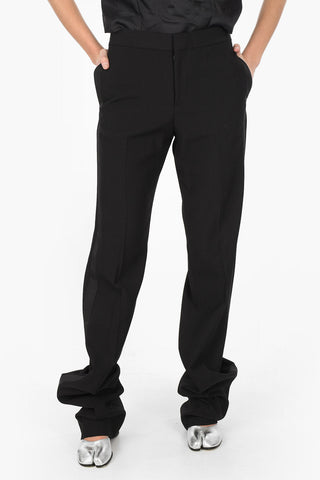 MM4 pantaloni dritti a vita alta con tasche laterali