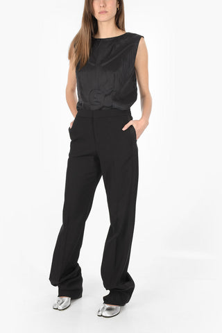 MM4 pantaloni dritti a vita alta con tasche laterali