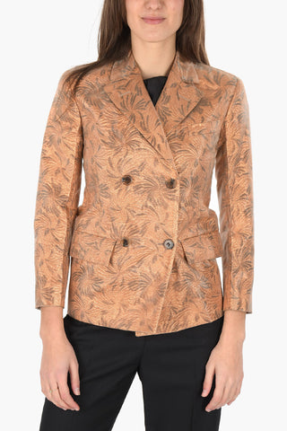 MM0 brocade double-breasted blazer with silk lining