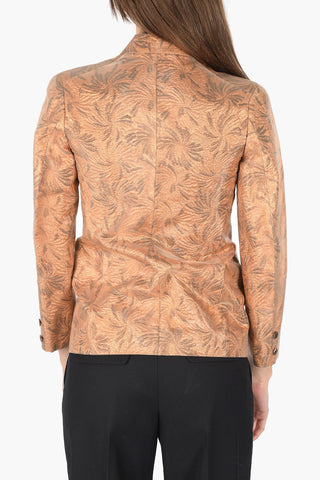 MM0 brocade double-breasted blazer with silk lining