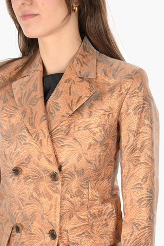 MM0 brocade double-breasted blazer with silk lining