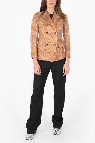 MM0 brocade double-breasted blazer with silk lining