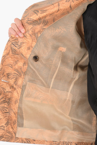 MM0 brocade double-breasted blazer with silk lining