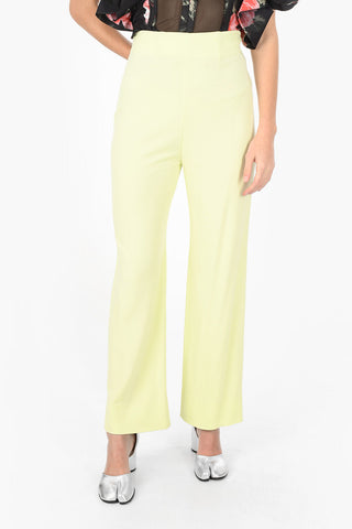 MM0 high-rise waist side-zip fastening palazzo pants